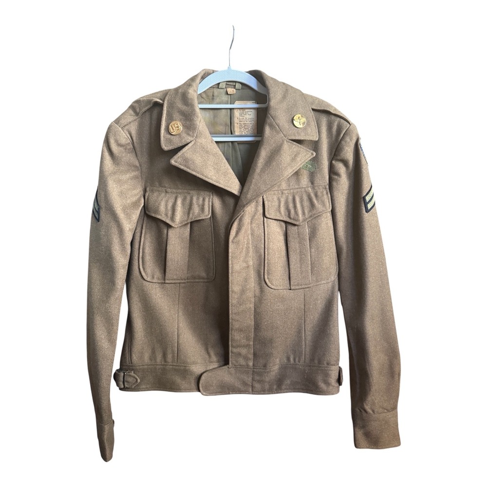 1945 US Army M1944 Ike Jacket 36R 9th Air Force Corporal WWII Era Wool OD